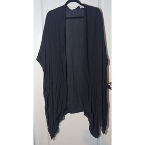 Time and Tru Black Sheer Open Front Cardigan Women’s L-XL Flowy